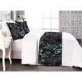 thumbnail image 1 of Watercolor Forest Bed Runner Set, Leaves Greenery and Bohemian Petals Jungle Night Vibes Print, Decorative Bedding Scarf & 2 Pillow Shams for Hotels Homes, King, Lavender and Jade Green, by Ambesonne, 1 of 3