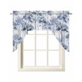 thumbnail image 1 of Watercolor Forest Blue Swag Valances for Windows, Small Curtains Drapes, Abstract Art Modern Trees Kitchen Window Curtains Over Sink Rod Pocket Window Treatment Valance for Bedroom/Bathroom 56"x36", 1 of 5