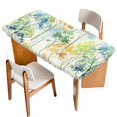 thumbnail image 1 of Watercolor Forest Colorful Table Cloths for 5 Foot Rectangle Tables, Abstract Art Modern Trees Patio Waterproof Elastic Fitted Tablecloths, Washable Rectangular Table Cover for Camping, 1 of 8