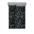 thumbnail image 1 of Watercolor Forest Fitted Sheet & Pillow Sham Set, Leaves Greenery and Bohemian Petals Jungle Night Vibes Print, Decorative Printed 3 Piece Bedding Decor, King, Lavender and Jade Green, by Ambesonne, 1 of 2