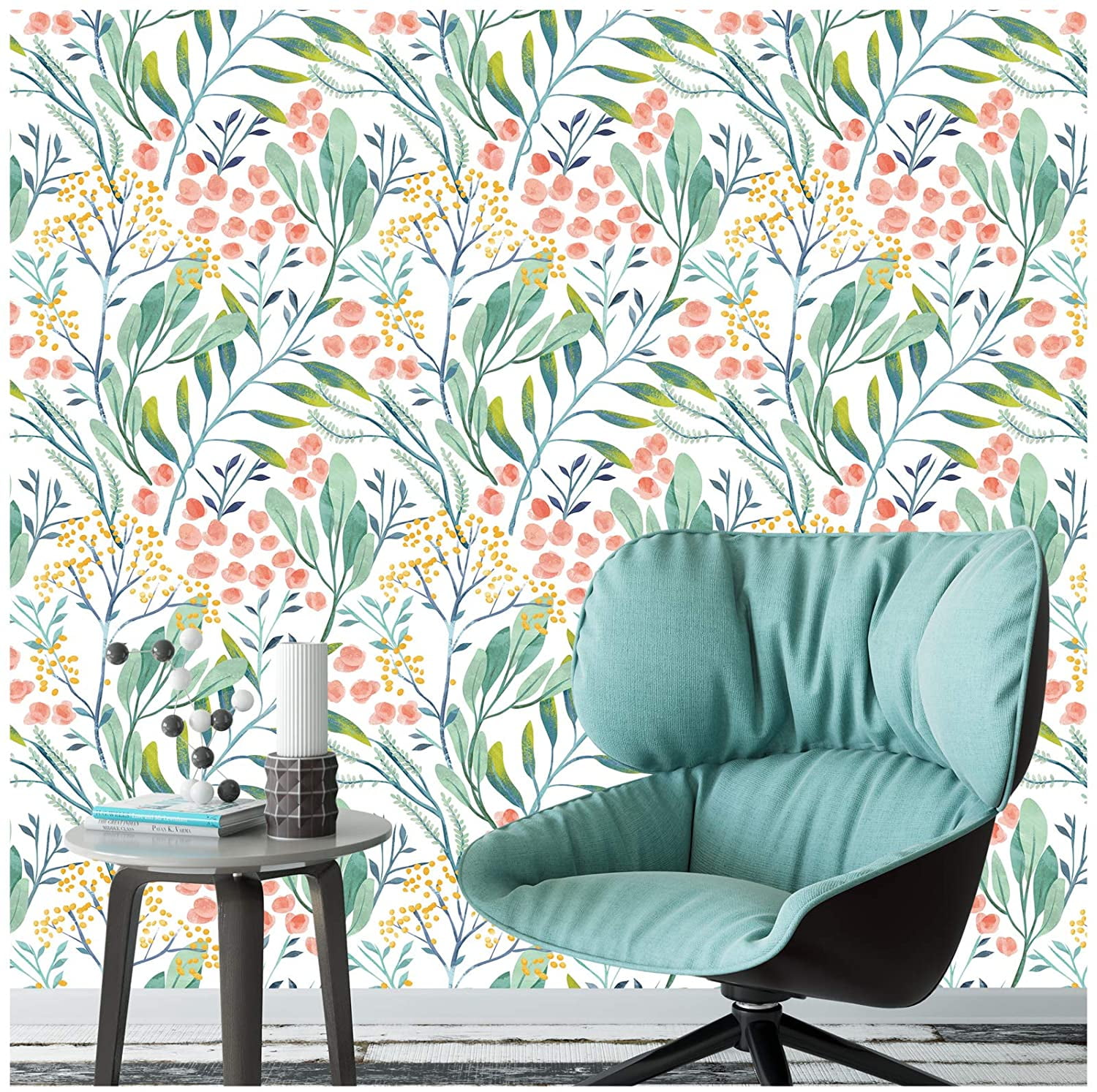 Floral Wallpaper Peel And Stick Wallpaper Gray Floral - Temu