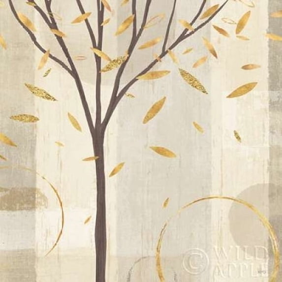 Watercolor Forest Gold IV Poster Print by Veronique Charron (12 x 12)