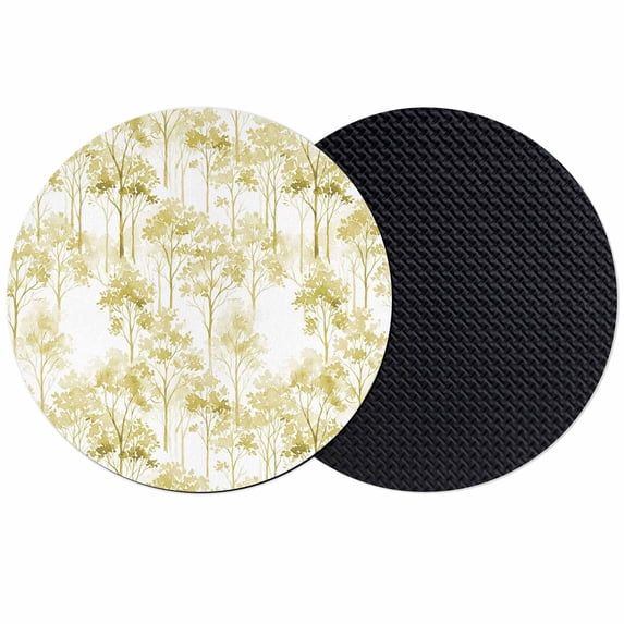 Watercolor Forest Green Coasters Set of 2, Absorbent Coasters for Drinks, Abstract Art Modern Trees Coaster for Desk Coffee Table Protection, Home Decor House Warming Gifts 4"