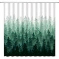 thumbnail image 1 of Watercolor Forest Shower Curtain Green Pine Tree Foggy Misty Jungle Nature Plant Rustic Scenery Landscape Extra Long Bathroom Home Curtain with Hooks,70" Wx84 H, 1 of 6