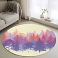 thumbnail image 1 of Watercolor Forest Silhouette Round Area Rug 4Ft Washable Circle Rugs for Bedroom Dining Room, Retro Abstract Forest Trees Cream Non-Slip Carpet Floor Mats Indoor Outdoor Carpet Runner Home Decor, 1 of 8