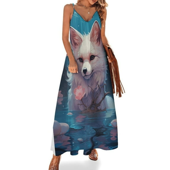 Watercolor Fox 2025 Dress Women Outfit Festival Woman Summer Women for Sensual Sleeveless