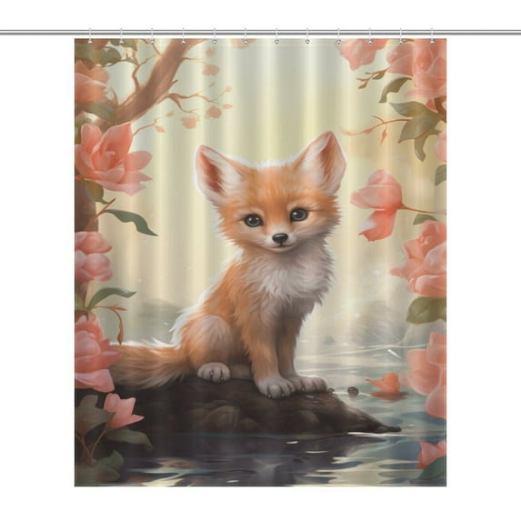 Watercolor Fox Bathroom Curtain Modern Home Decor Waterproof Polyester Shower Curtains Bath Screen