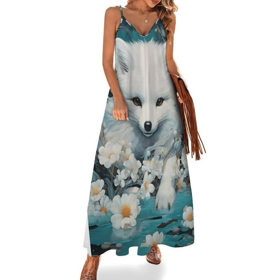 Watercolor Fox Sleeveless Dress Dresses Summer Elegant Dresses for Women Long Dress