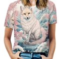 thumbnail image 1 of Watercolor Fox T-Shirts Casual T-Shirt Short Sleeve Women Trendy Tshirt Beach Custom Tops, 1 of 5