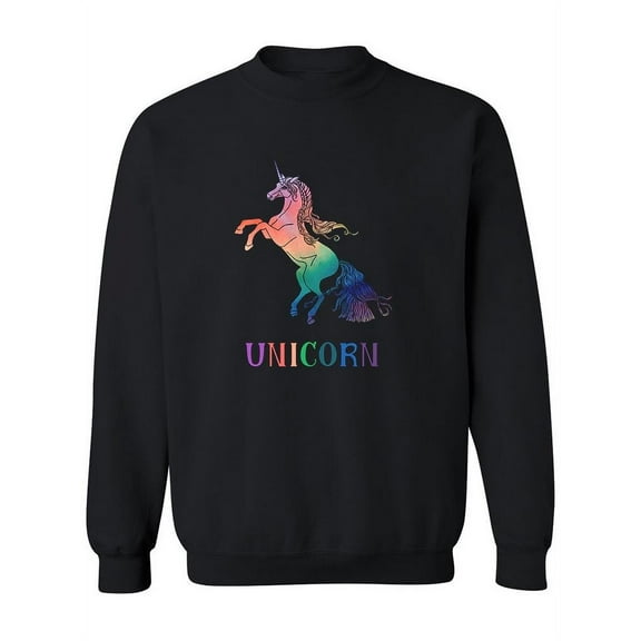 Watercolor Galloping Unicorn Sweatshirt Women -Image by Shutterstock, Female Large