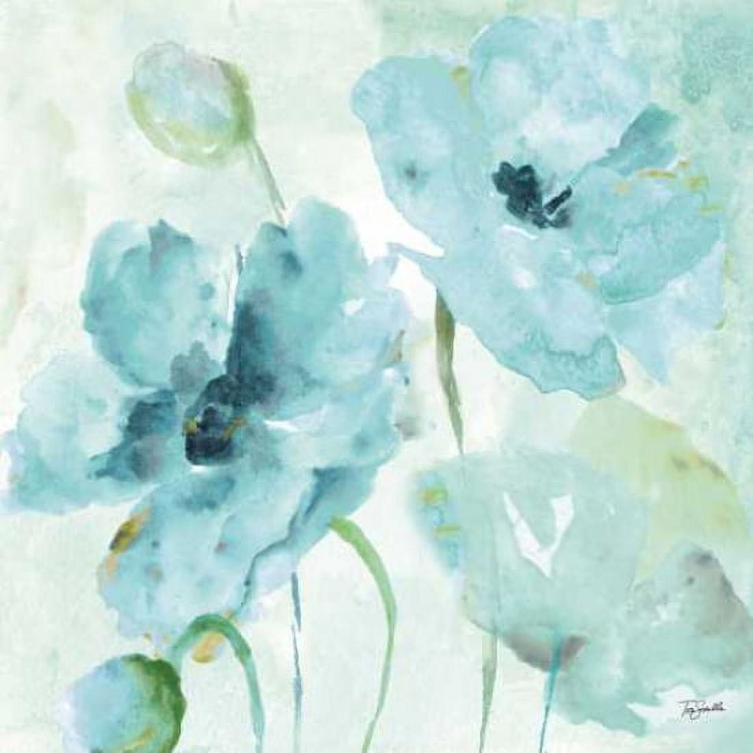 Watercolor Garden Blue II Canvas Art - Tre Sorelle Studios (24 x 24)