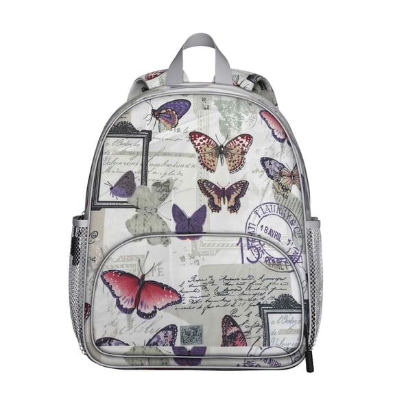 Watercolor Garden Butterfly Student Backpack – Abstract Floral Pattern with Cute Wings and Artistic Aesthetic Design