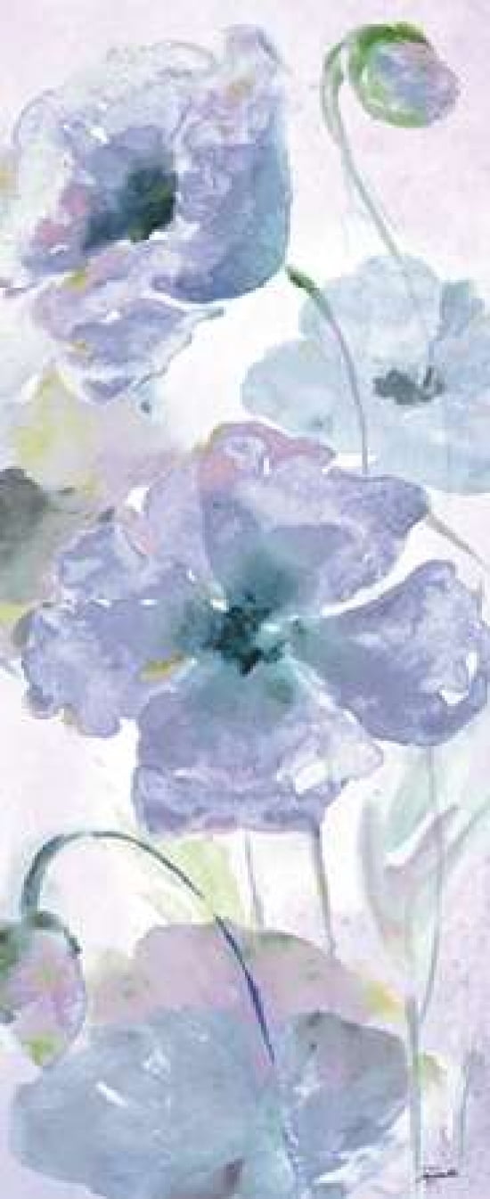 Watercolor Garden Purple Panel I Canvas Art - Tre Sorelle Studios (24 x 48)