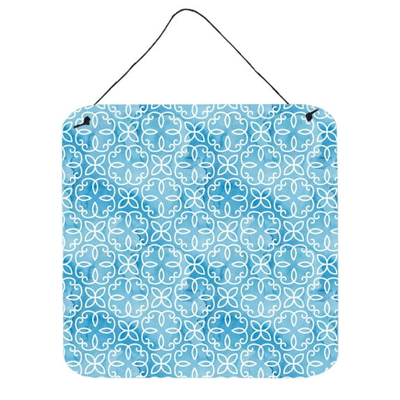 Watercolor Geometric Cirlce on Blue Wall or Door Hanging Prints