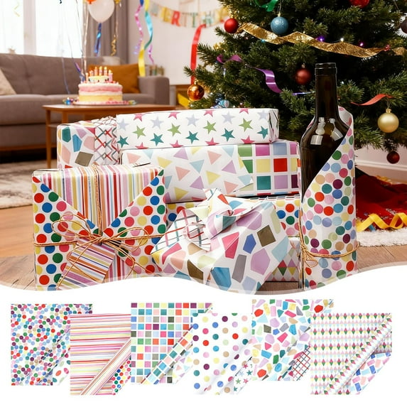 Watercolor Gift Wrap Paper, Double-Sided Recyclable Roll, Thick 80 GSM, Elegant Sheen for Home Gifting