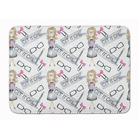 Watercolor Girl Boss Get it Girl Machine Washable Memory Foam Mat