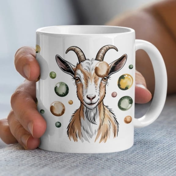 Watercolor Goat Mug Farm Animal Coffee Cup, Animal Lover Gift.