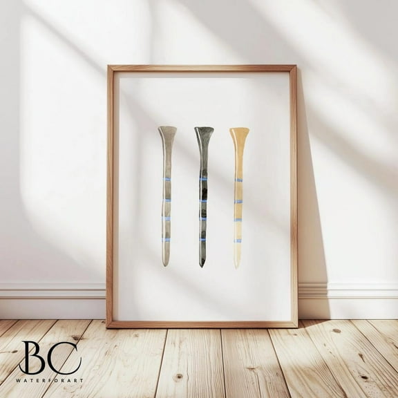 Watercolor Golf Tees Print, Watercolor Golf Poster, Golf Art, Golf Gift, Golf Wall Decor, Fathers Day Gift, Golf Sport Art, Golf Lover Gift Wall Art, Modern Wall Decor, 16x24 UNFRAMED