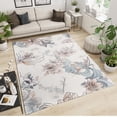 thumbnail image 1 of Watercolor Gradient Floral Area Rug, Vintage Art Nordic Style Floor Carpet, Indoor Carpet Soft Machine Washable Non-Slip Suitable for Living Room Bedroom Dining Room 5x6ft, 1 of 6