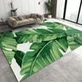thumbnail image 1 of Watercolor Green Banana Leaves Area Rug, Summer Fresh Plant Printed Carpet, Indoor Rug Soft Comfortable Foot Feel Non-Slip for Living Room Bedroom Boy Girl Terrace Balcony Decor 5x7ft, 1 of 7