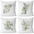 thumbnail image 1 of Watercolor Green Botanical Fern Eucalyptus Leaves Tropical Plant Throw Pillow Covers,Summer Plant Throw Pillow Covers 18×18 Inch Set of 4,Home Living Room Decor,Plant Lover Gifts for Women, 1 of 3