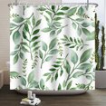 thumbnail image 1 of Watercolor Green Leaf Shower Curtain for Bathroom Vines Plant Nordic Minimalist Polyester Botanic Curtain for Home Hotel 180x240, 1 of 7
