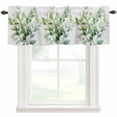 thumbnail image 1 of Watercolor Green Leaves Window Valance Curtain Plant Rod Pocket Short Curtain for Living Room, Bedroom & Kitchen Window Decor 60x18in, 1 of 8