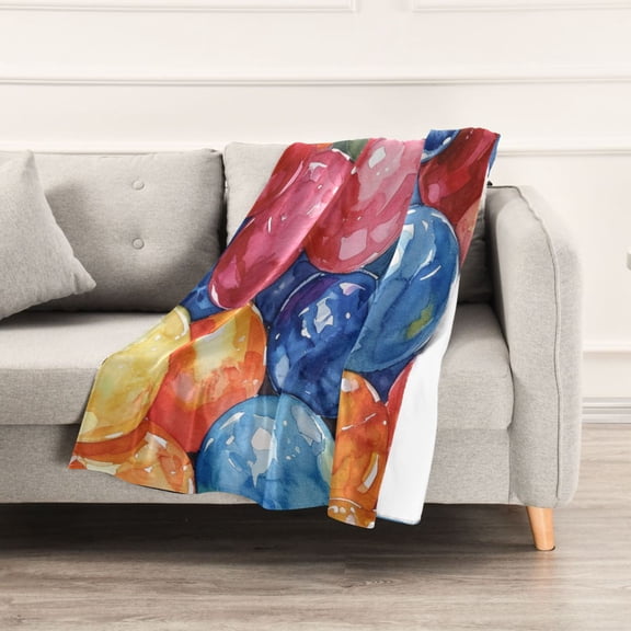Watercolor Gridiron Ball Throw Blanket 60" x 90" Soft and Warm Blankets for Couch Sofa and Bed