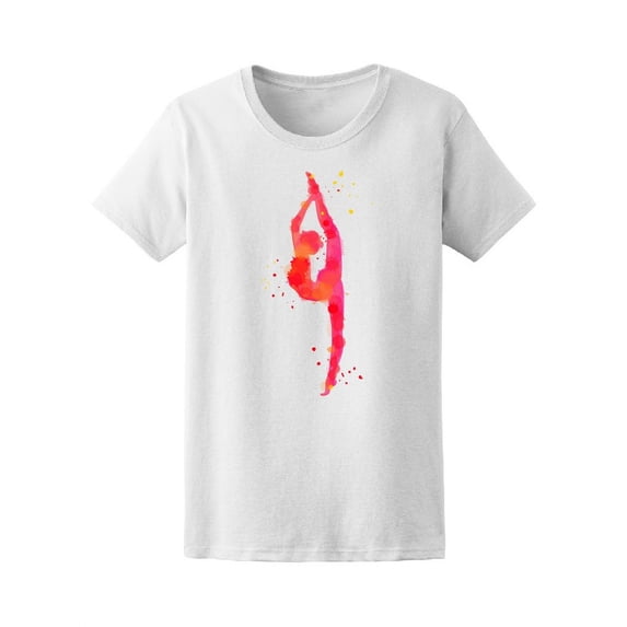 Watercolor Gymnastic Girl T-Shirt Women -Image by Shutterstock, Female Large