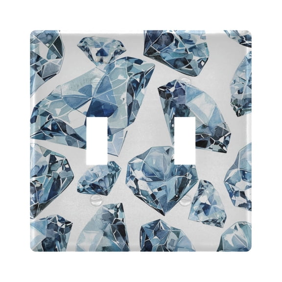 Watercolor Hand Painted Crystals Light Switch Cover Electrical Outlet Cover Replaceable Wall Plates 2-Gang