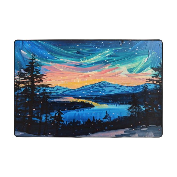 Watercolor Hand Painted Sky Rugs Washable Cover Floor Rug Carpets Bathroom Decorations For Kitchen Bedroom Indoor 36"X24"