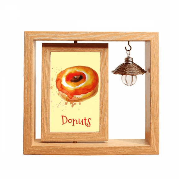 Watercolor Hand-painted Orange Dessert Wooden Rotating Picture Photo Frame 4x6