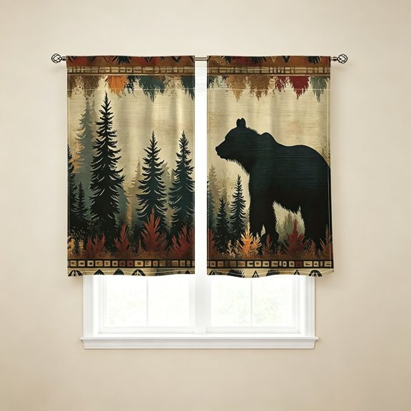 Watercolor Hanging Eucalyptus Greenery Kitchen Curtain,Short Panel Window Valance for Sink,Breakfast Nook,Home Decor