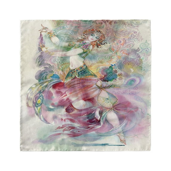 Watercolor Head Scarf, Oriental Dancer Girl, Head Wrap, 3 Sizes, by Ambesonne