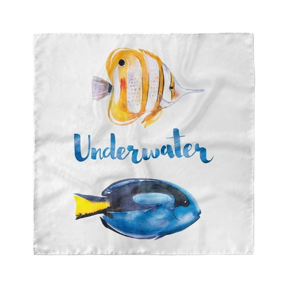 Watercolor Head Scarf, Pacific Tang Fish, Head Wrap, 3 Sizes, by Ambesonne