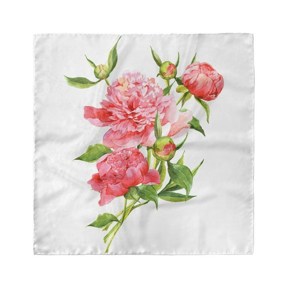 Watercolor Head Scarf, Pink Peonies Bouquet, Head Wrap, 3 Sizes, by Ambesonne