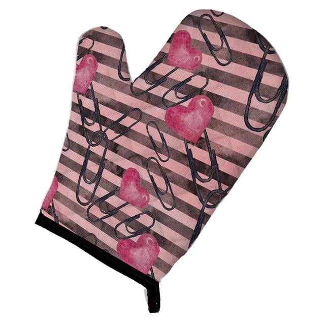 Watercolor Heart Paper Clips Oven Mitt