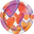 thumbnail image 1 of Watercolor Hearts Valentine's Day Paper Dessert Plates, 7in, 8ct, 1 of 2