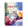 thumbnail image 1 of Watercolor Hello Winter American Shorthair Chill Christmas Welcome Spiral Bound Journal Cat Lover Kitten Owner Gifts 5x7in Spiral Notebook - 00016, 1 of 5