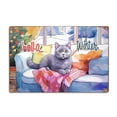 thumbnail image 1 of Watercolor Hello Winter British Shorthair Chill Christmas Welcome Horizontal Metal Aluminum Sign Cat Lover Kitten Owner Gifts Wall Art Home Decor - 00016, 1 of 5