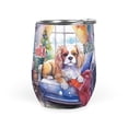 thumbnail image 1 of Watercolor Hello Winter Cavalier King Charles Spaniel Chill Christmas Welcome 12oz Stainless Steel Wine Tumbler Insulated Cup with Lid Dog Lover Gifts - 00016, 1 of 5