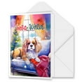 thumbnail image 1 of Watercolor Hello Winter Cavalier King Charles Spaniel Chill Christmas Welcome 5x7in Folded Greeting Card Dog Lover Gifts Single Note Card with Envelope - 00016, 1 of 5