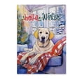 thumbnail image 1 of Watercolor Hello Winter Labrador Retriever Chill Christmas Welcome Vertical Matte Canvas Poster Lab Dog Lover Gifts Wall Art Home Decor - 00016, 1 of 5