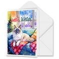thumbnail image 1 of Watercolor Hello Winter Ragdoll Chill Christmas Welcome 5x7in Folded Greeting Card Cat Lover Kitten Owner Gifts Idea Single Note Card with Envelope - 00016, 1 of 5