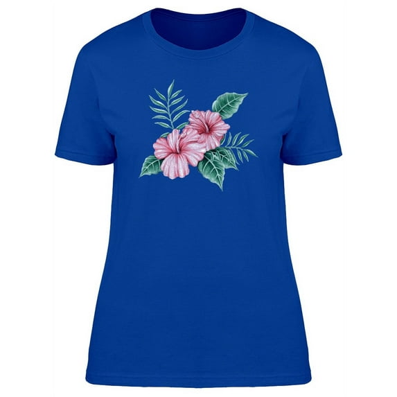 Watercolor Hibiscuses T-Shirt Women -Image by Shutterstock, Female x-Large