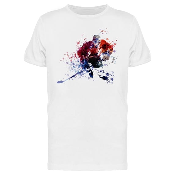 Watercolor Hockey Defender T-Shirt Men -Image by Shutterstock, Male Large