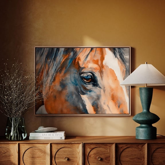 Watercolor Horse Close-Up Wall Art – Vibrant Equestrian Print, Rustic Home Decor, Artistic Farmhouse Painting For Living Room Wall Art, Modern Wall Decor, 24x36 UNFRAMED