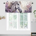 thumbnail image 1 of Watercolor Horse Kitchen Curtain Valances Farm Animal Purple Lavender Window Valance for Bedroom Bathroom Living Room Dining Room Valances Set 54 by 18 in, 1 Panel, 1 of 6