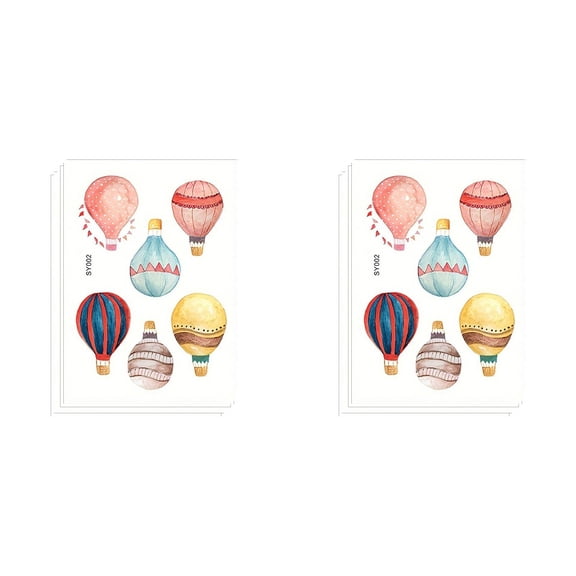 Watercolor Hot Air Balloon Wall Decals, Removable Peel and Stick Wall Stickers, Colorful Balloon Art Wall Decals, 12 Sheets Hot Air Balloon Window Decal Anti-Collision Stickers 5.83x8.27 Inch