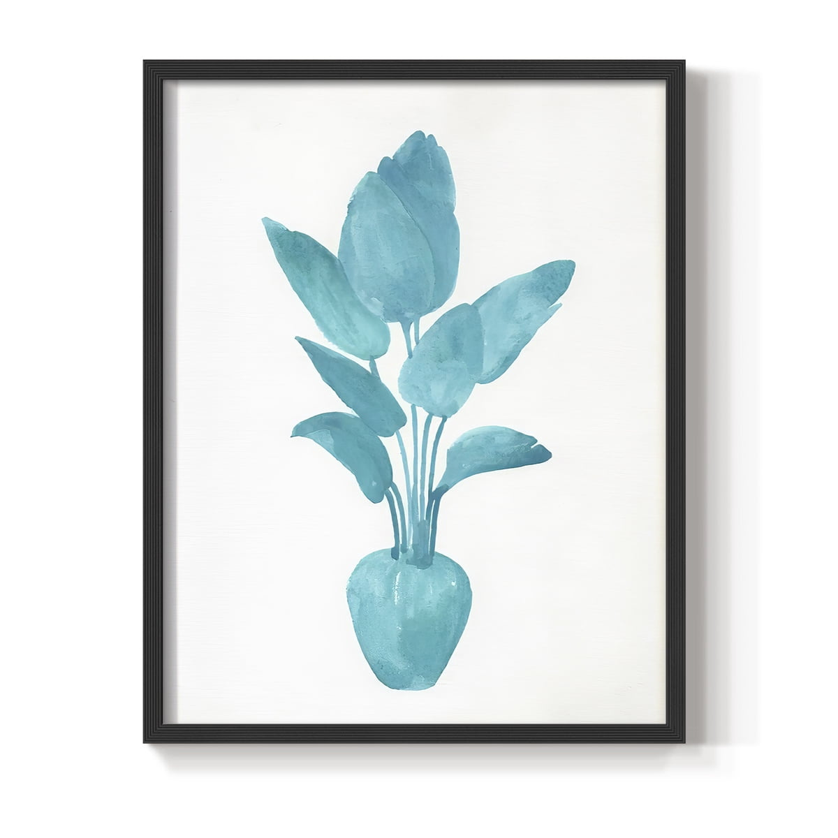 Watercolor House Plant II Framed Print in Black Solid Wood 16 x 20 Framed Print